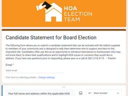 Candidate statements